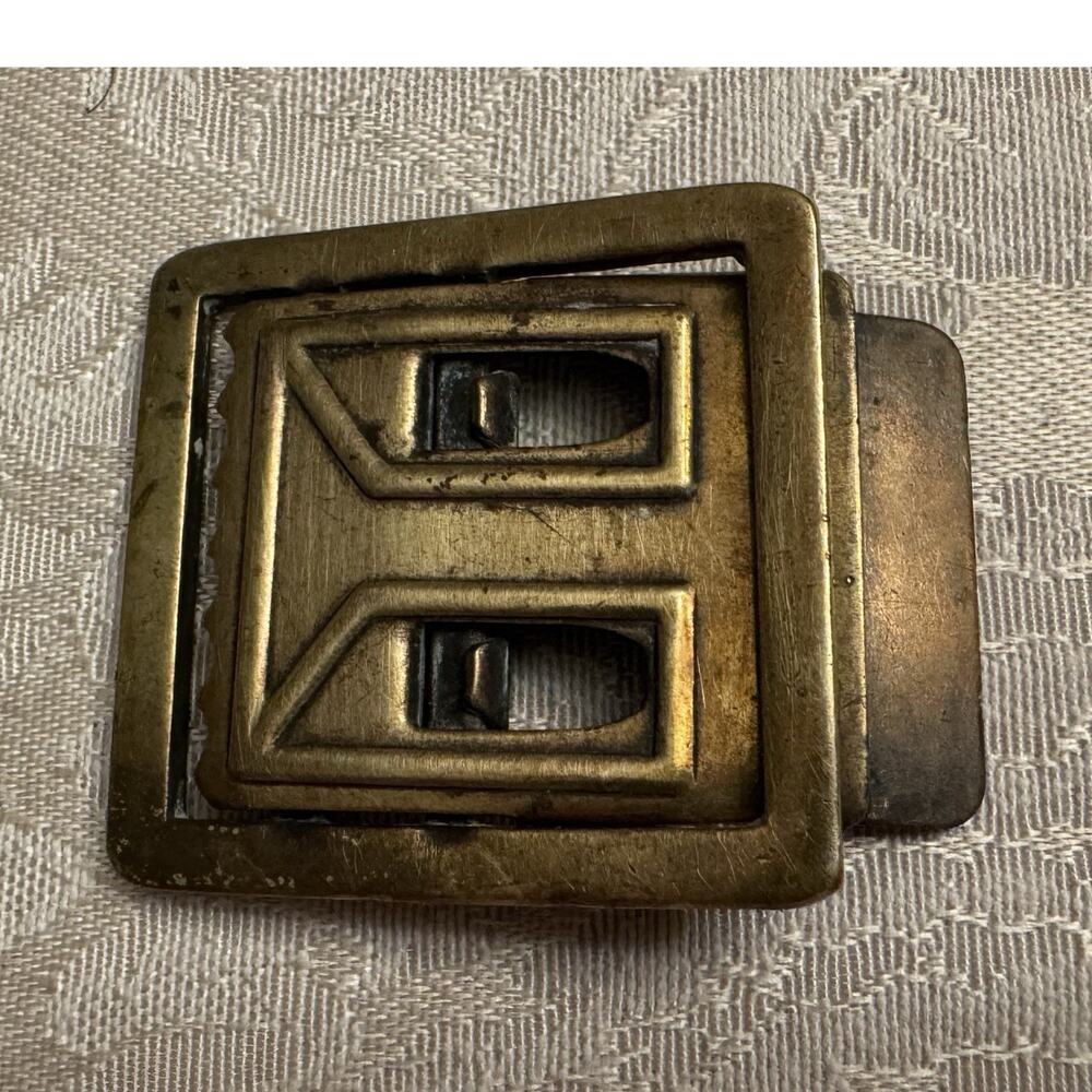 Vintage Brass Military Belt Buckle 2 Inch Militaria Collectible Army Surplus